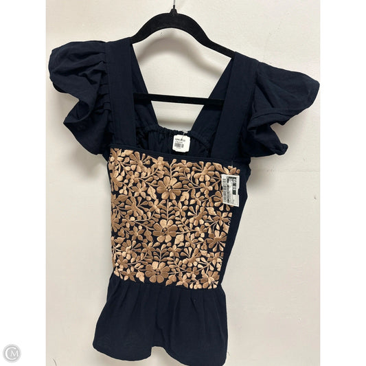 Top Sleeveless By Clothes Mentor In Black & Gold, Size: M