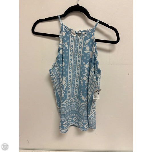 Top Sleeveless By E&m In Blue & White, Size: M