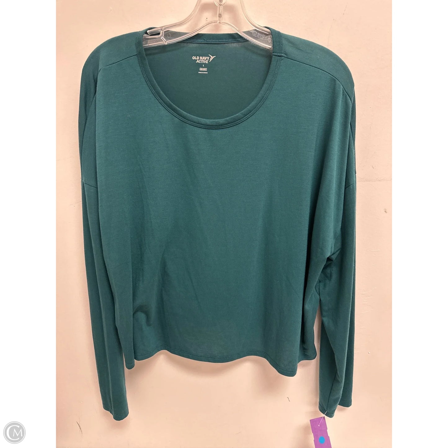 Athletic Top Long Sleeve Crewneck By Old Navy In Green, Size: L