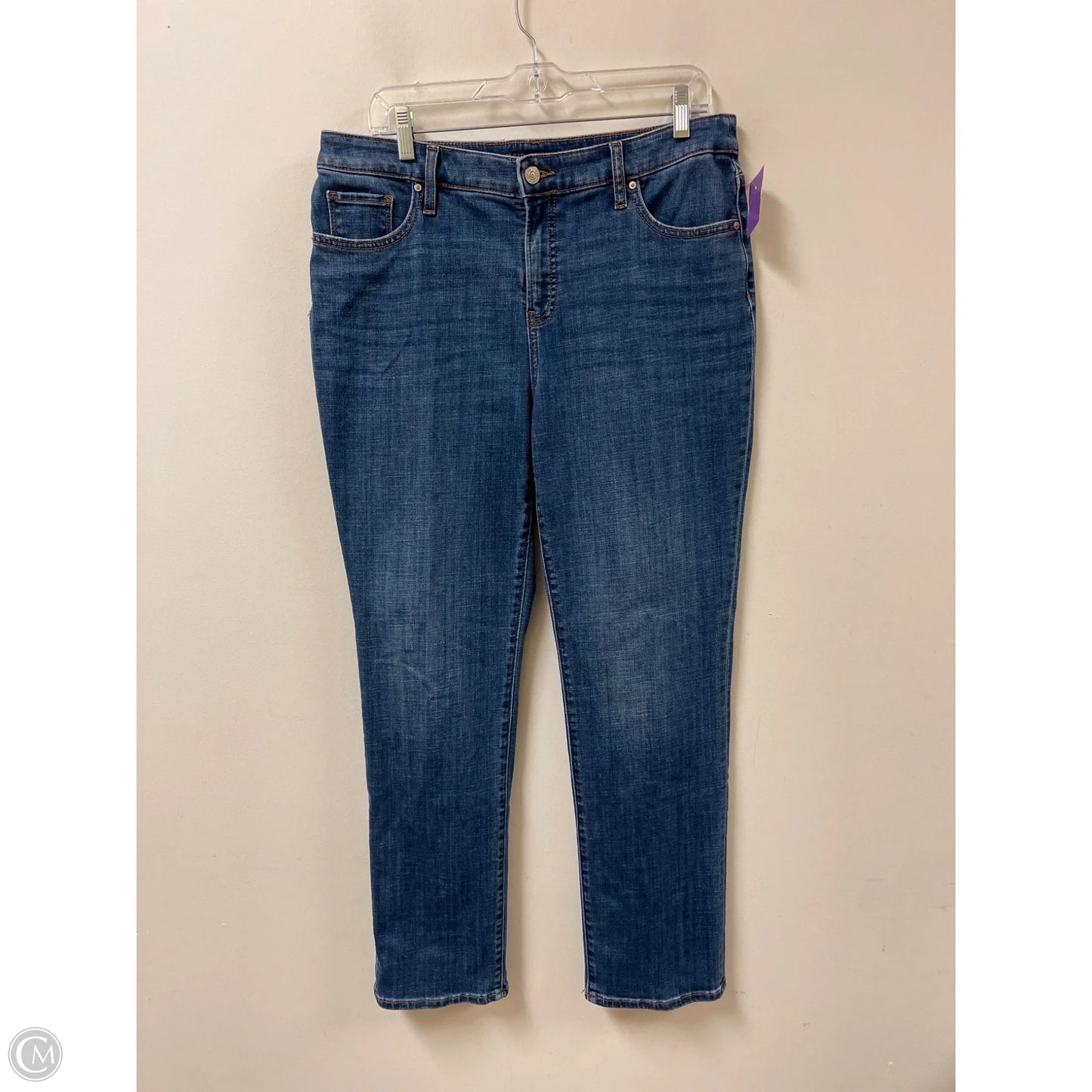 Jeans Straight By Chicos In Blue Denim, Size: 10