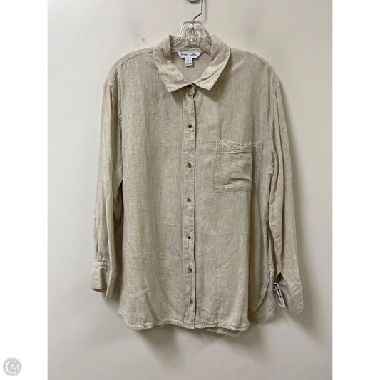 Blouse Long Sleeve By Old Navy In Cream, Size: L