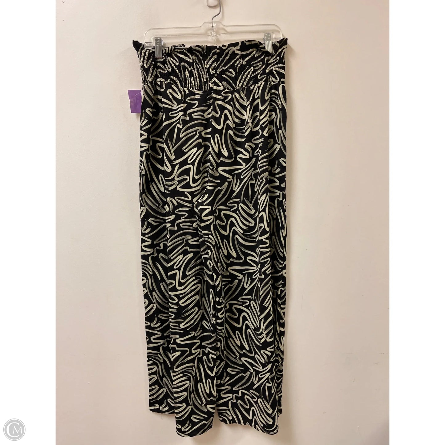 Pants Wide Leg By Clothes Mentor In Black & Cream, Size: 16