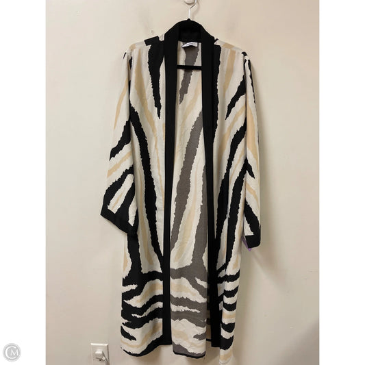 Kimono By Clothes Mentor In Black & Cream, Size: Xl