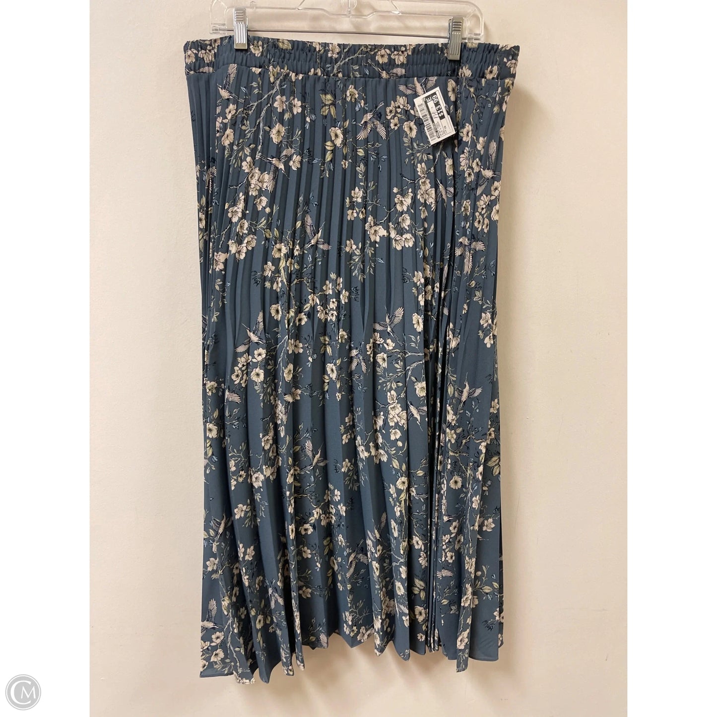 Skirt Midi By Max Studio In Blue & Cream, Size: 16