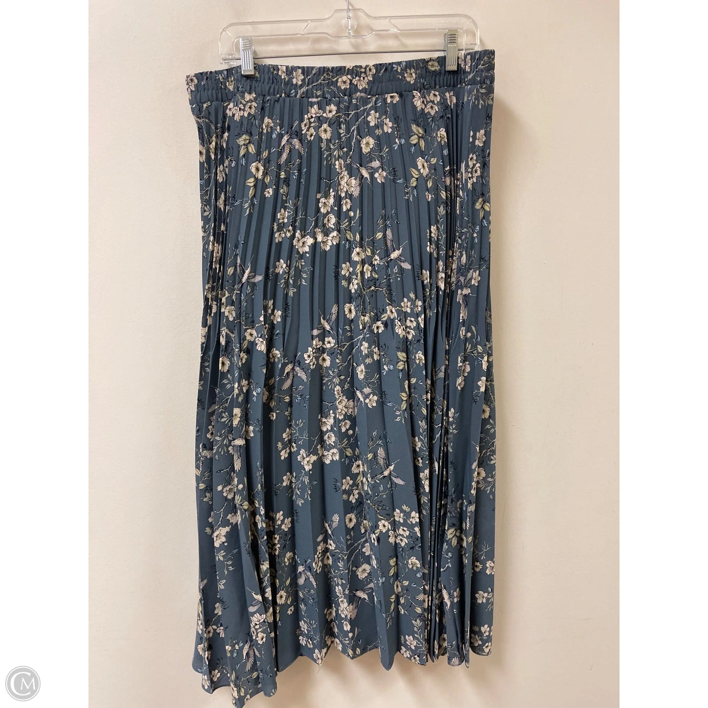 Skirt Midi By Max Studio In Blue & Cream, Size: 16
