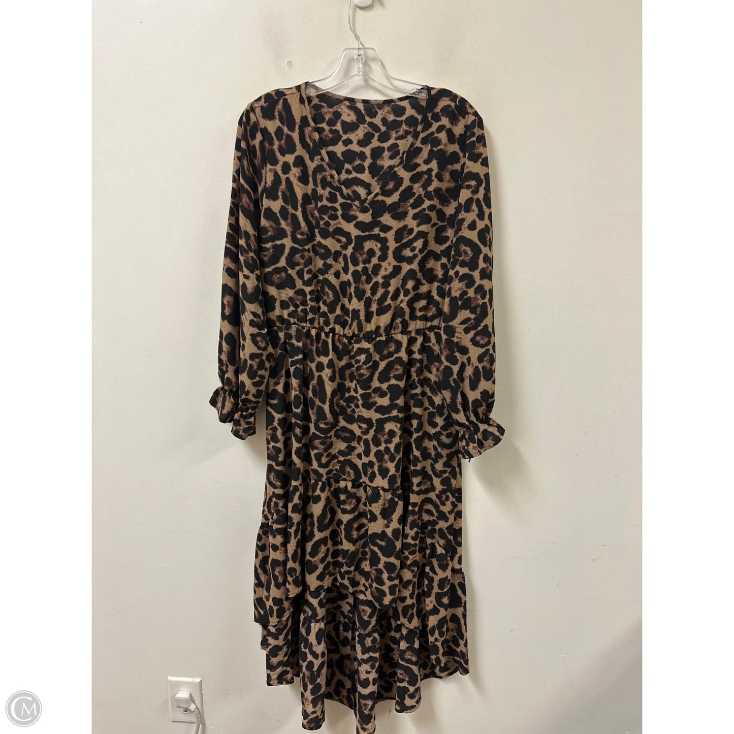 Dress Casual Midi By Clothes Mentor In Animal Print, Size: L