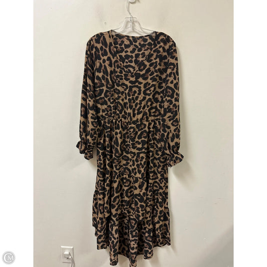 Dress Casual Midi By Clothes Mentor In Animal Print, Size: L