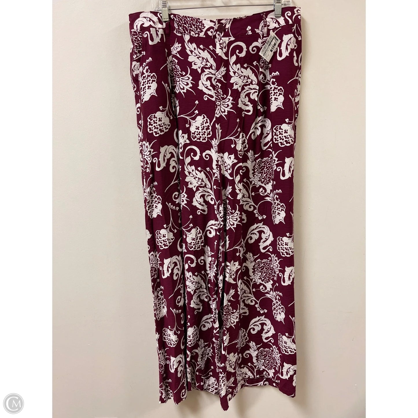 Pants Wide Leg By Liz Claiborne In Purple & White, Size: 14