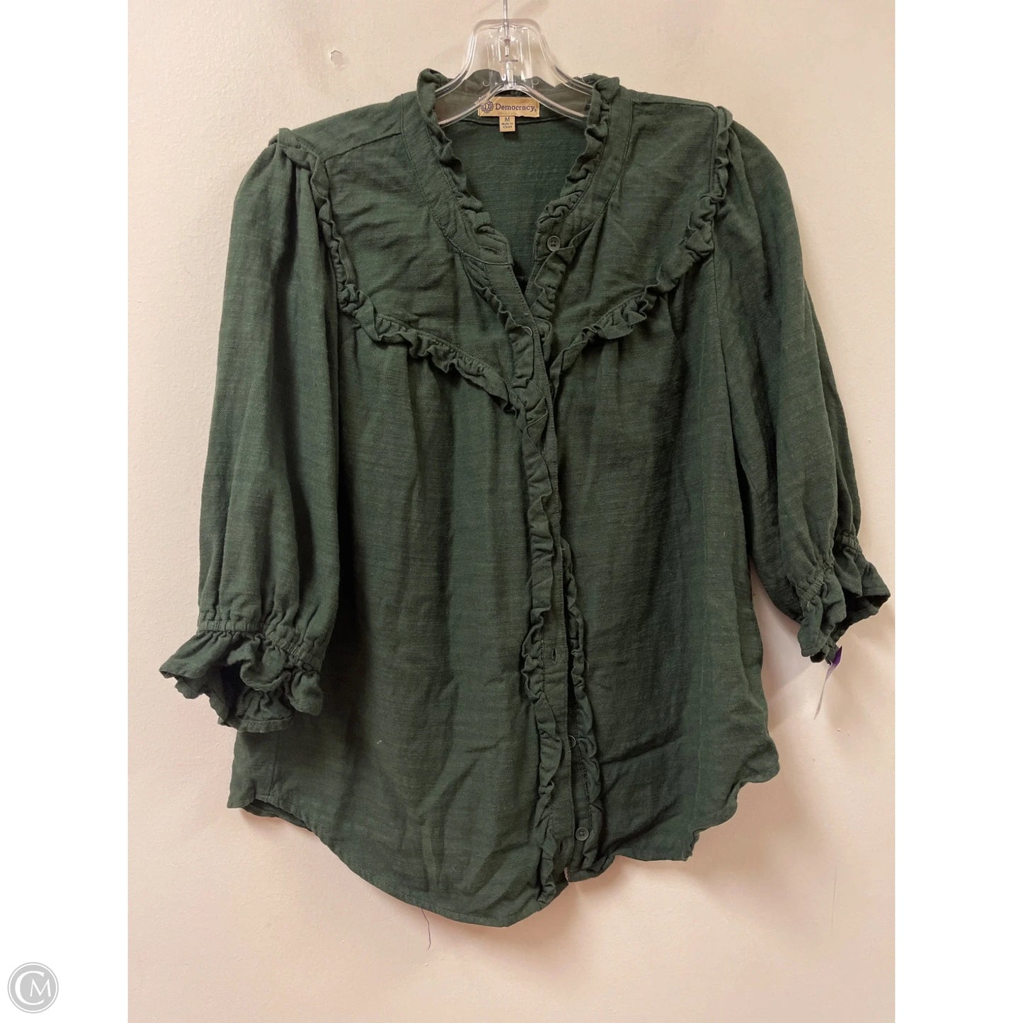 Blouse Long Sleeve By Democracy In Green, Size: M