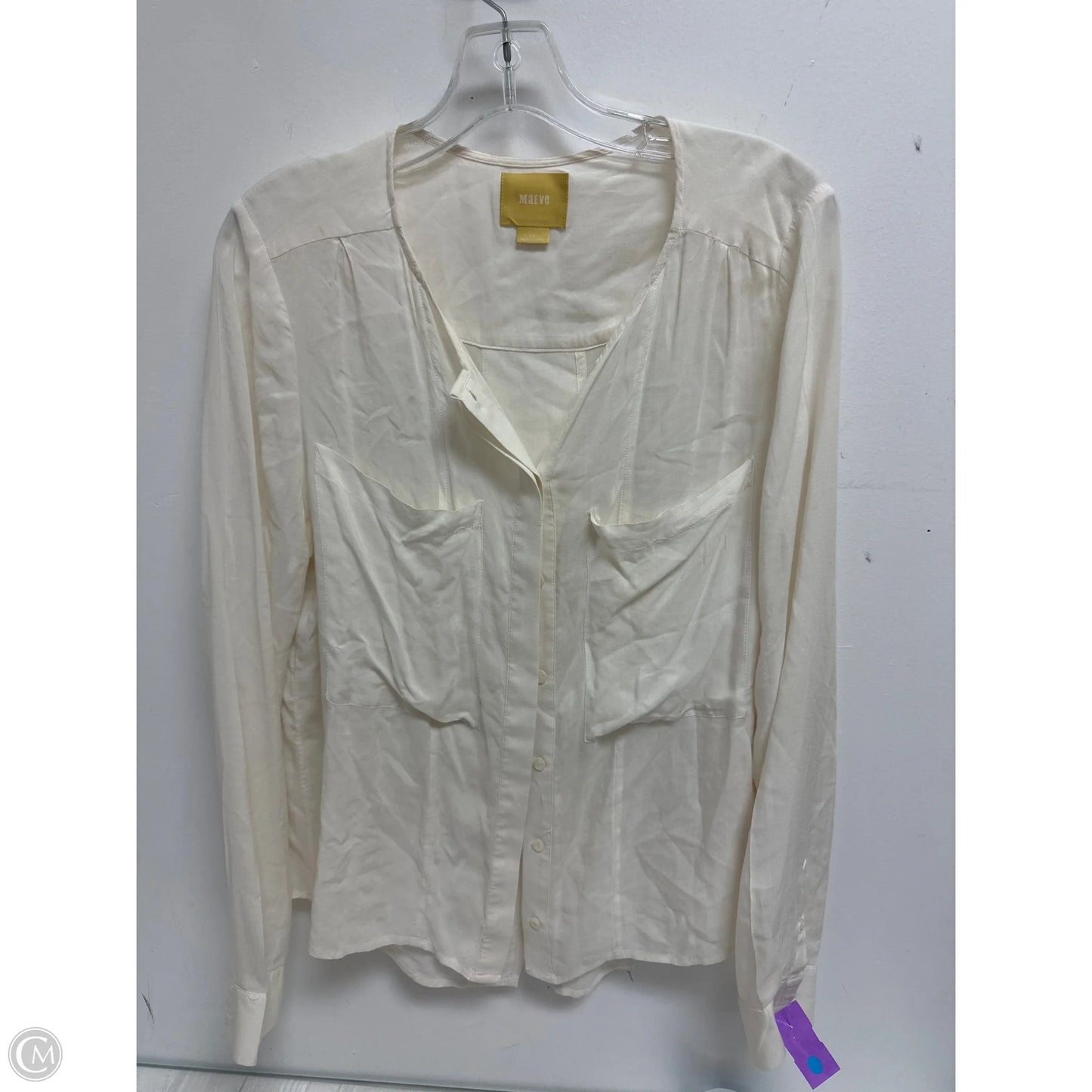 Blouse Long Sleeve By Maeve In Cream, Size: M