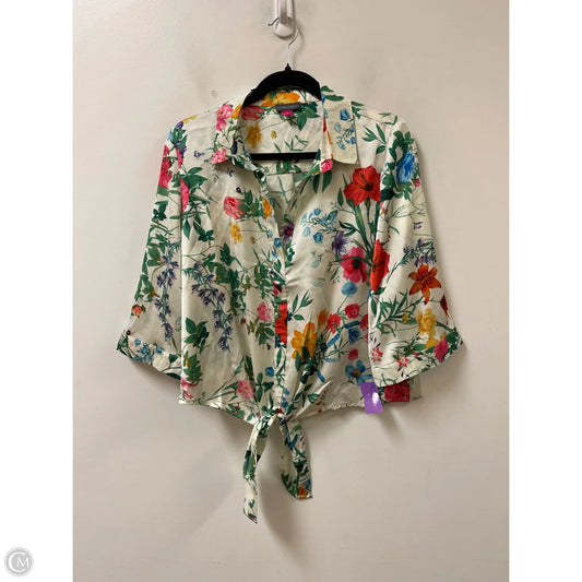 Top Short Sleeve By Vince Camuto In Floral Print, Size: S