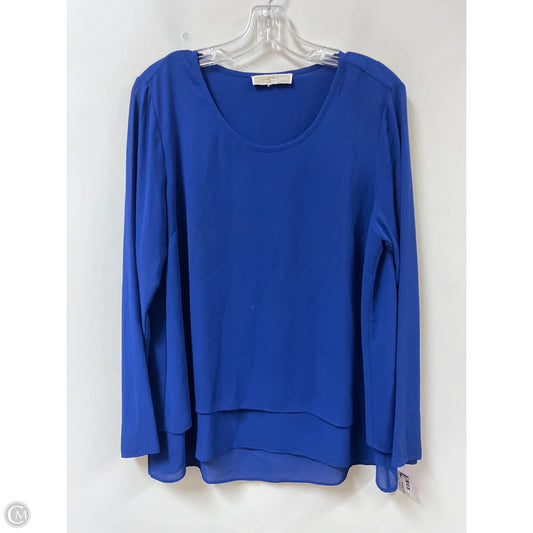 Top Long Sleeve By Michael By Michael Kors In Blue, Size: L