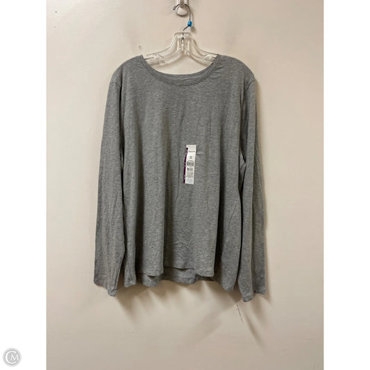 Top Long Sleeve By Time And Tru In Grey, Size: 1x