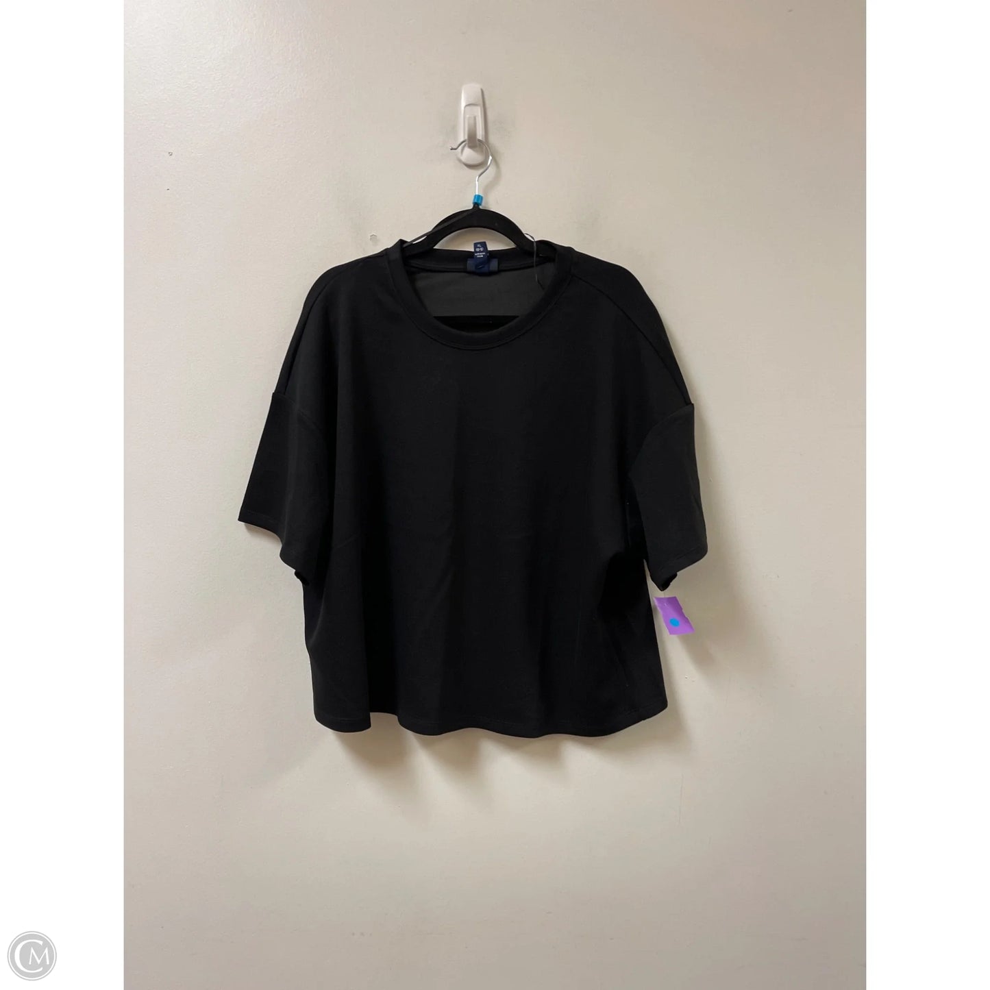 Top Short Sleeve By Scoop In Black, Size: Xl