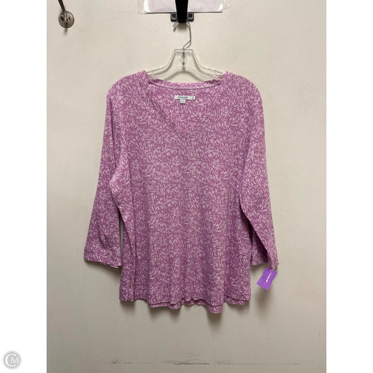 Top Long Sleeve By Chicos In Purple & White, Size: Xl
