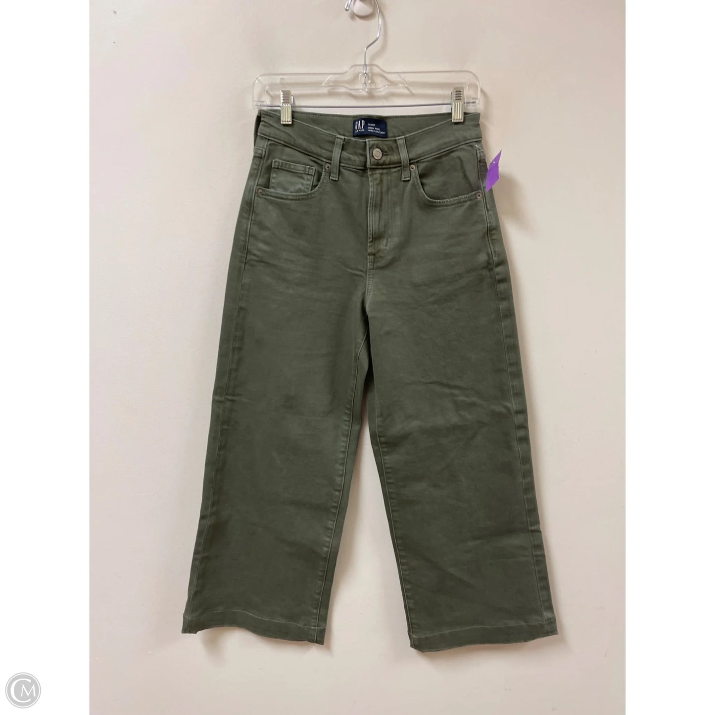 Pants Cropped By Gap In Green Denim, Size: 0