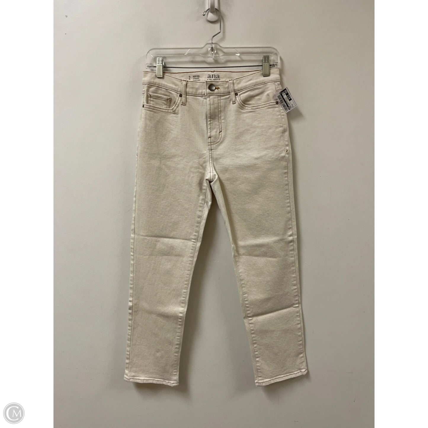 Jeans Straight By Ana In Cream Denim, Size: 2