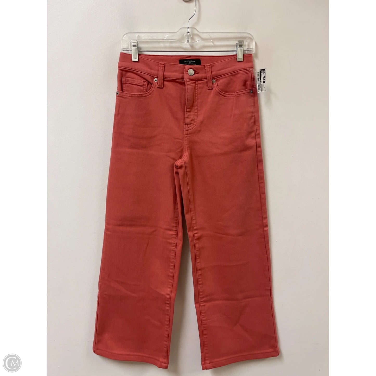 Jeans Wide Leg By Banana Republic In Pink Denim, Size: 0