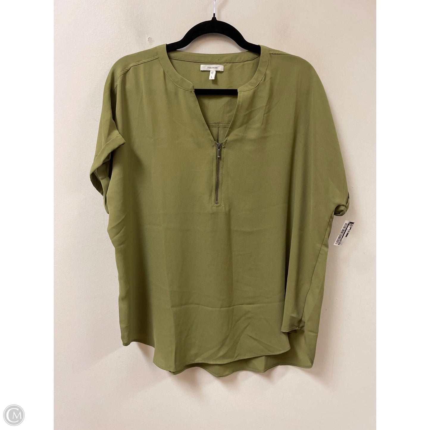 Top Short Sleeve By Maurices In Green, Size: L