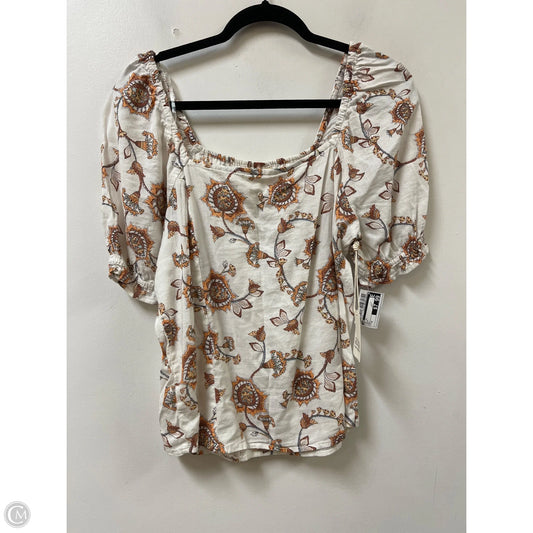 Top Short Sleeve By Ana In Cream, Size: M