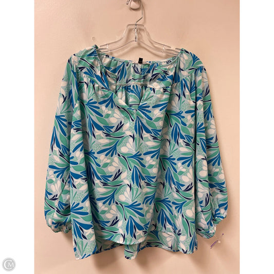 Top Long Sleeve By Michelle Mcdowell In Blue & Green, Size: Xl