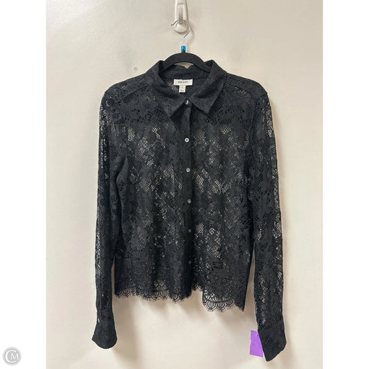 Blouse Long Sleeve By On 34th In Black, Size: L