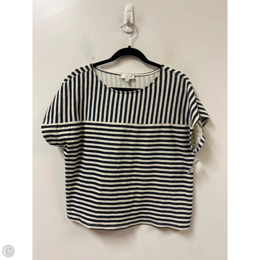 Top Short Sleeve By Loft In Striped Pattern, Size: L