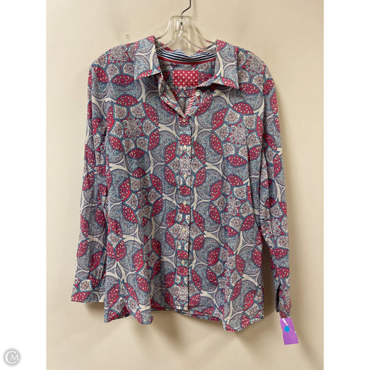 Blouse Long Sleeve By Clothes Mentor In Blue & Pink, Size: M