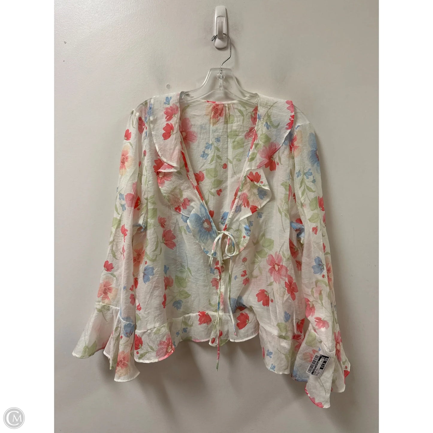 Blouse Long Sleeve By Clothes Mentor In Floral Print, Size: Xl