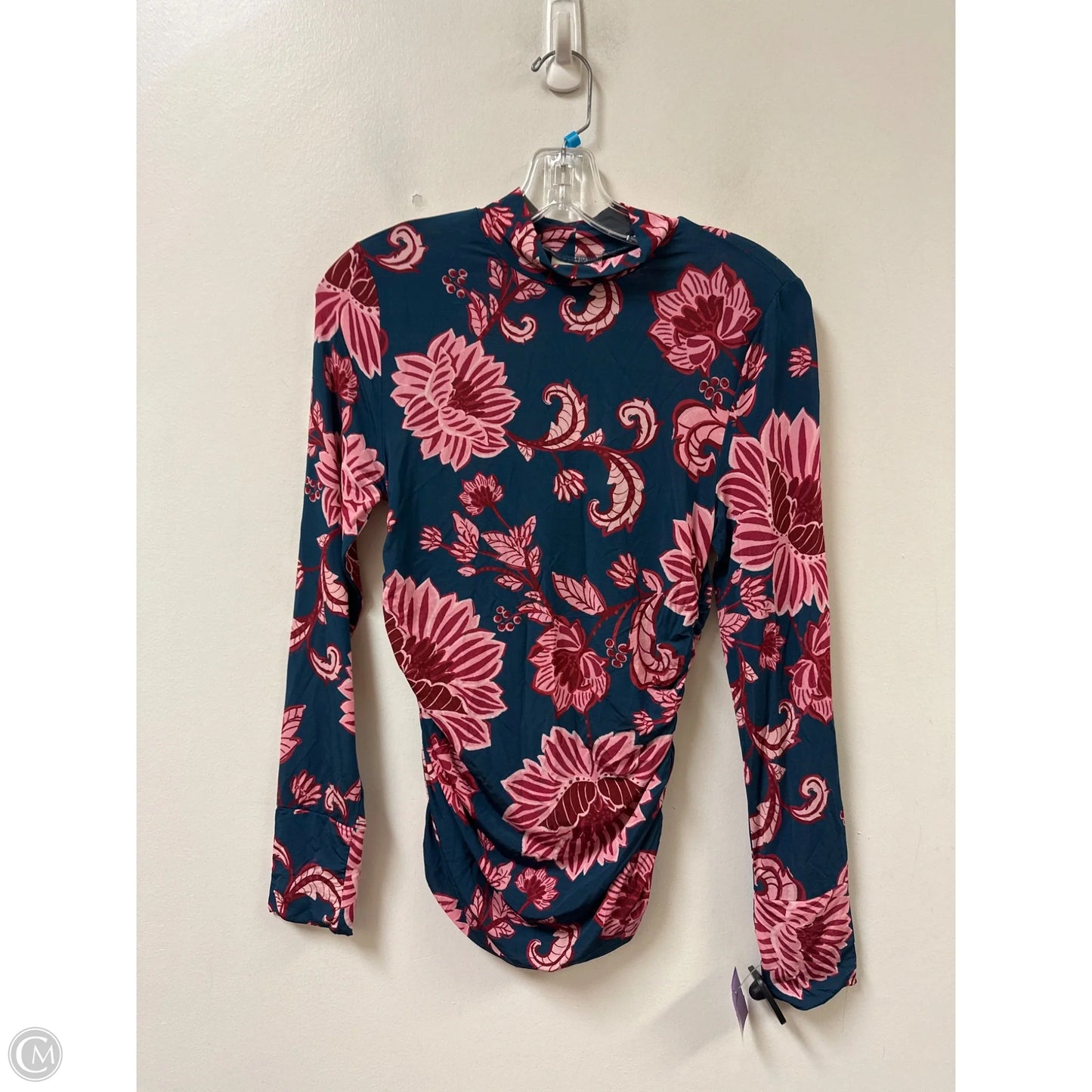 Top Long Sleeve By Farm Rio In Blue & Pink, Size: S