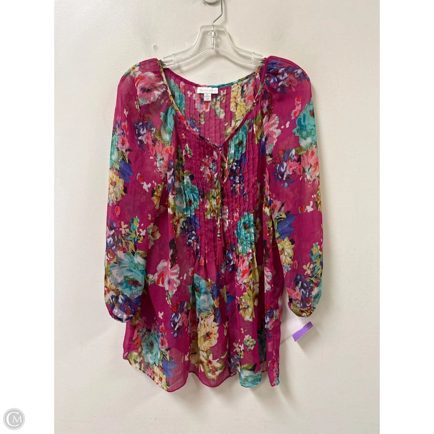 Top Long Sleeve By Charter Club In Pink, Size: Xl