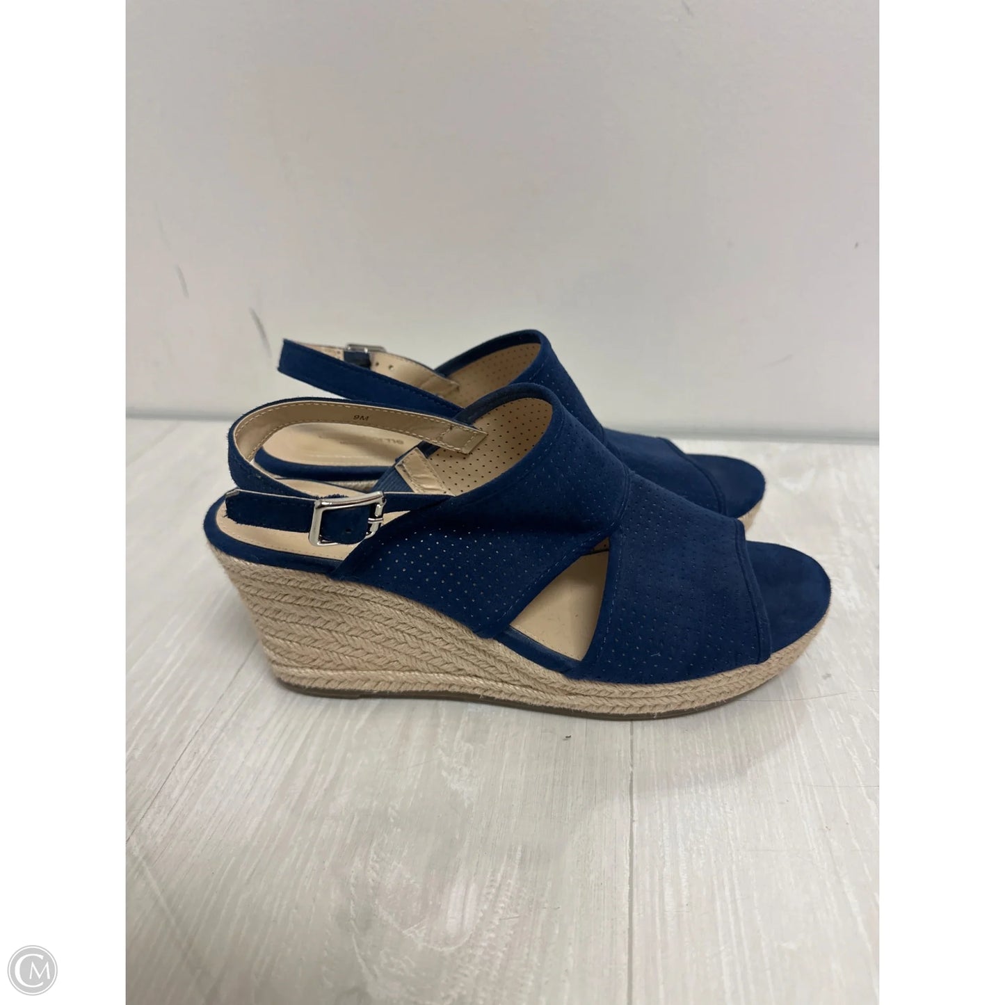 Sandals Heels Wedge By Liz Claiborne In Navy, Size: 9