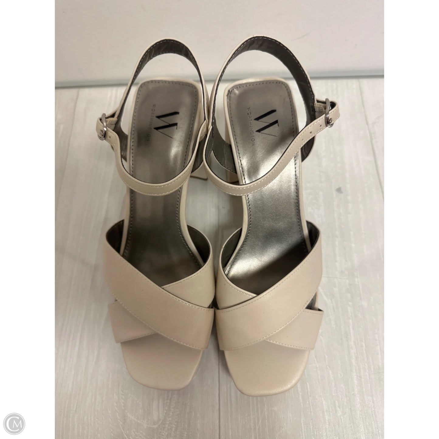 Sandals Heels Block By Worthington In Cream, Size: 9