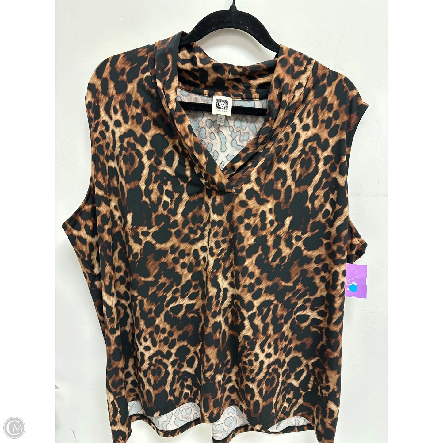 Top Sleeveless By Anne Klein In Animal Print, Size: 3x