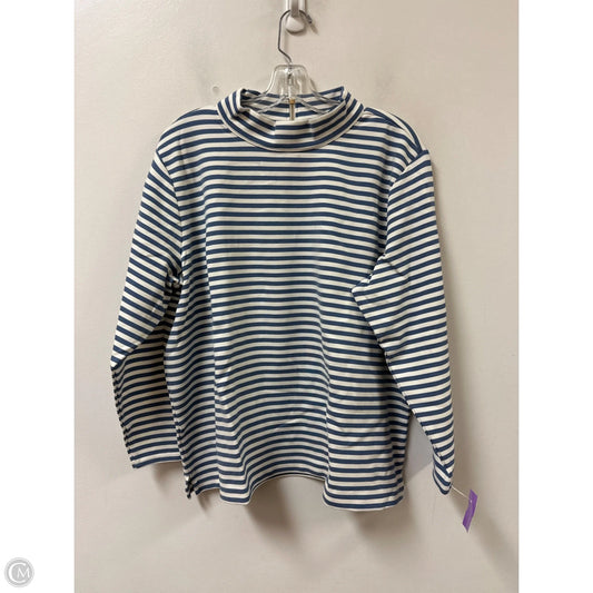 Top Long Sleeve By Talbots In Blue & White, Size: 2x