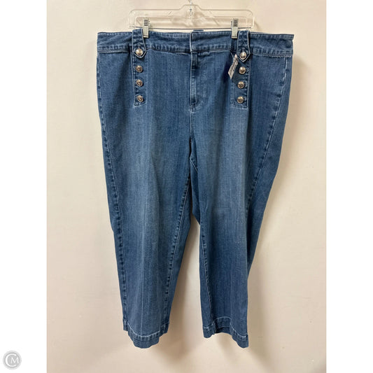 Jeans Straight By Talbots In Blue Denim, Size: 22