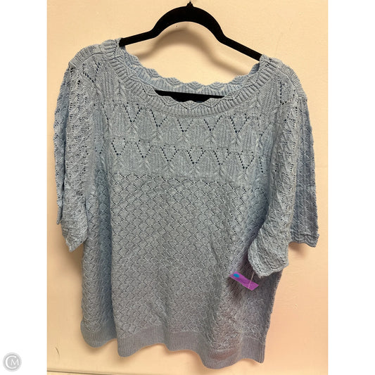 Sweater Short Sleeve By Talbots In Blue, Size: 3x