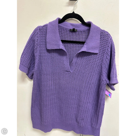 Sweater Short Sleeve By Talbots In Purple, Size: 2x