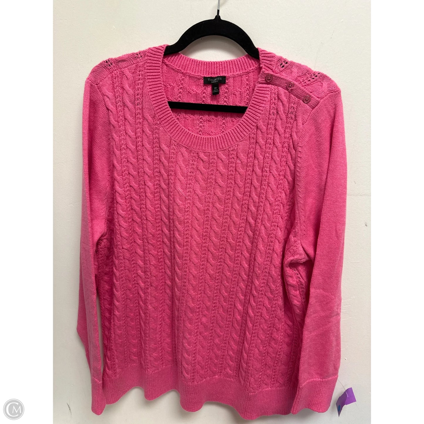 Sweater By Talbots In Pink, Size: 3x