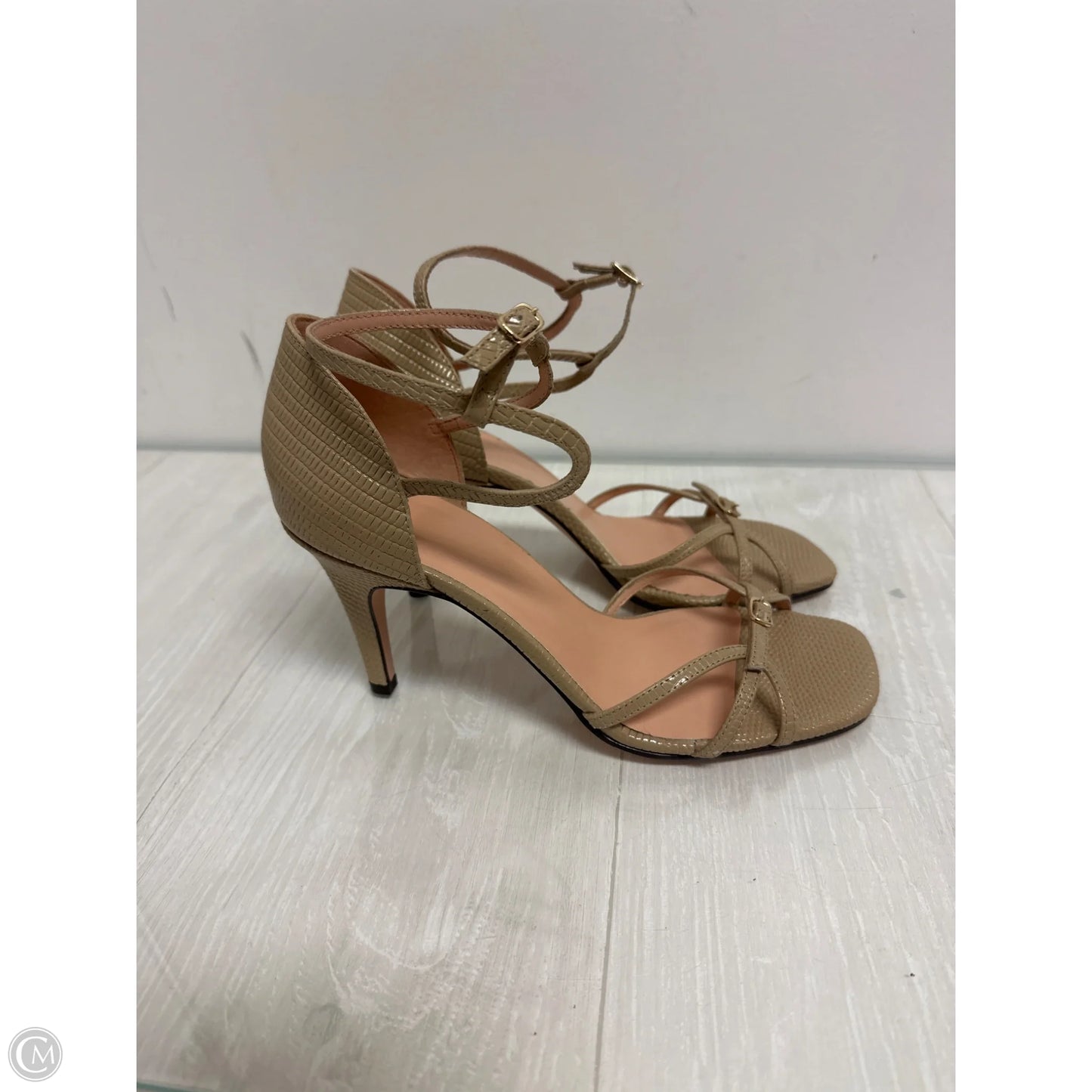 Sandals Heels Stiletto By J. Crew In Cream, Size: 9.5