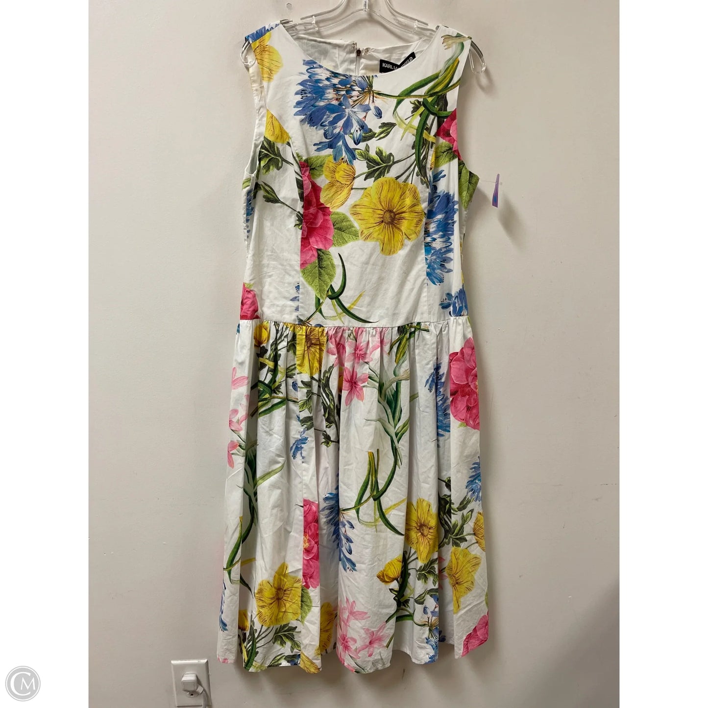 Dress Designer By Karl Lagerfeld In Floral Print, Size: L