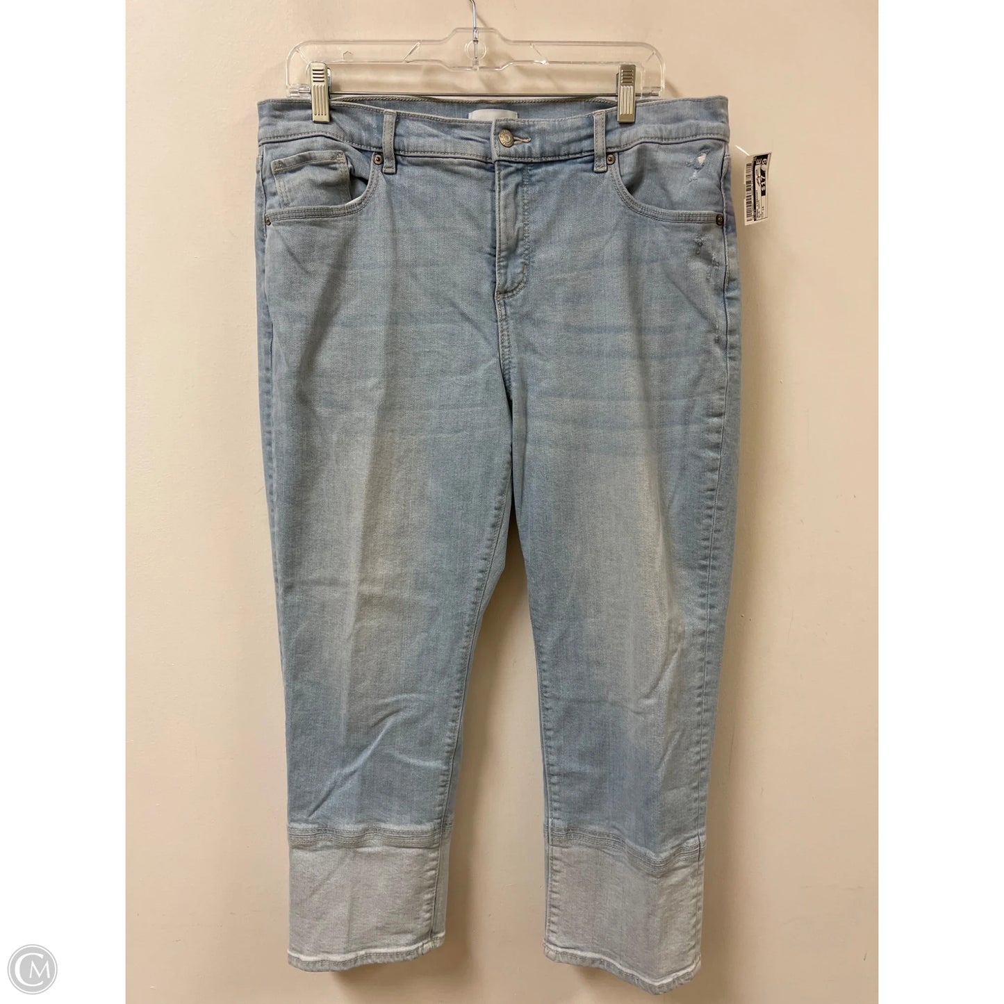 Jeans Straight By Loft In Blue Denim, Size: 14