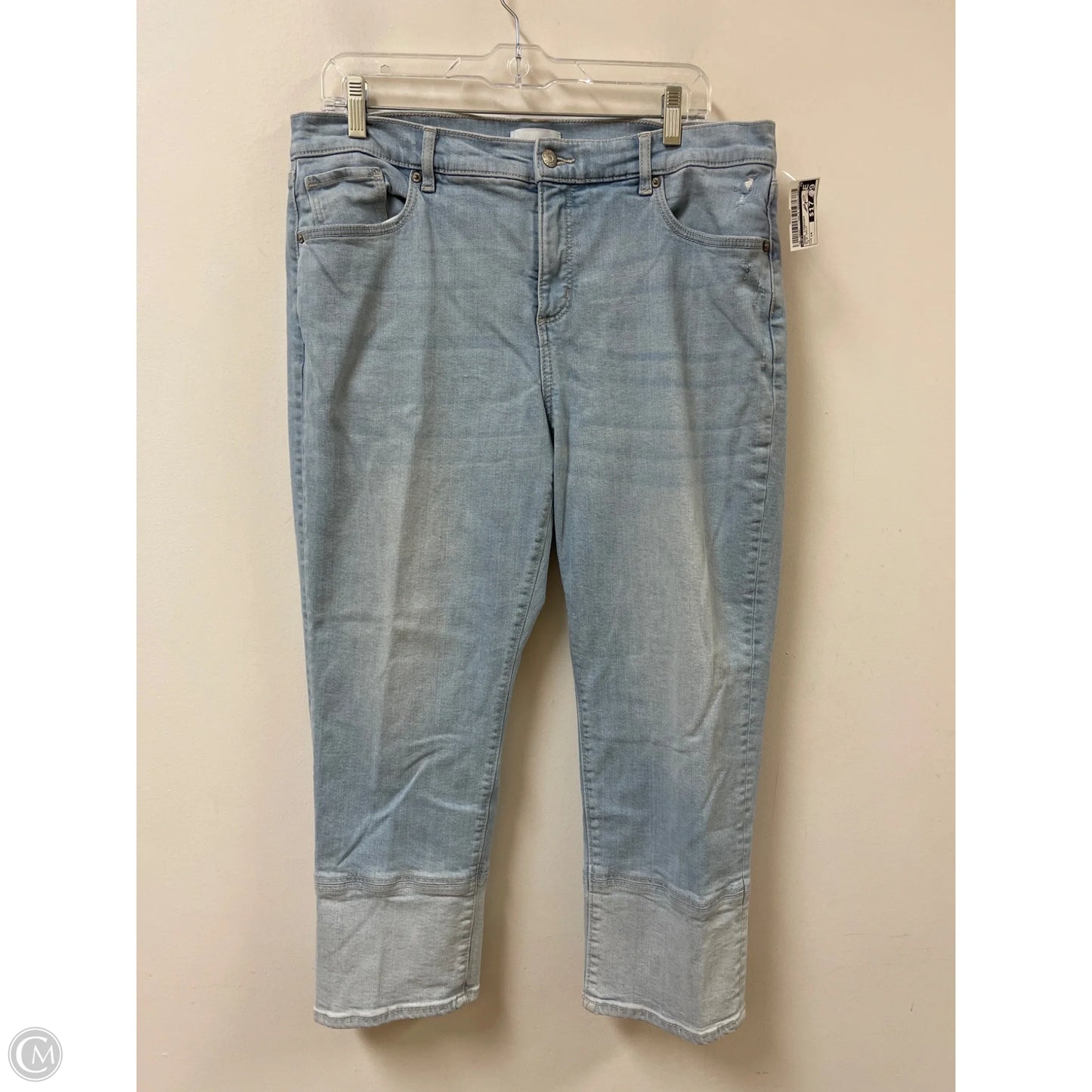 Jeans Straight By Loft In Blue Denim, Size: 14