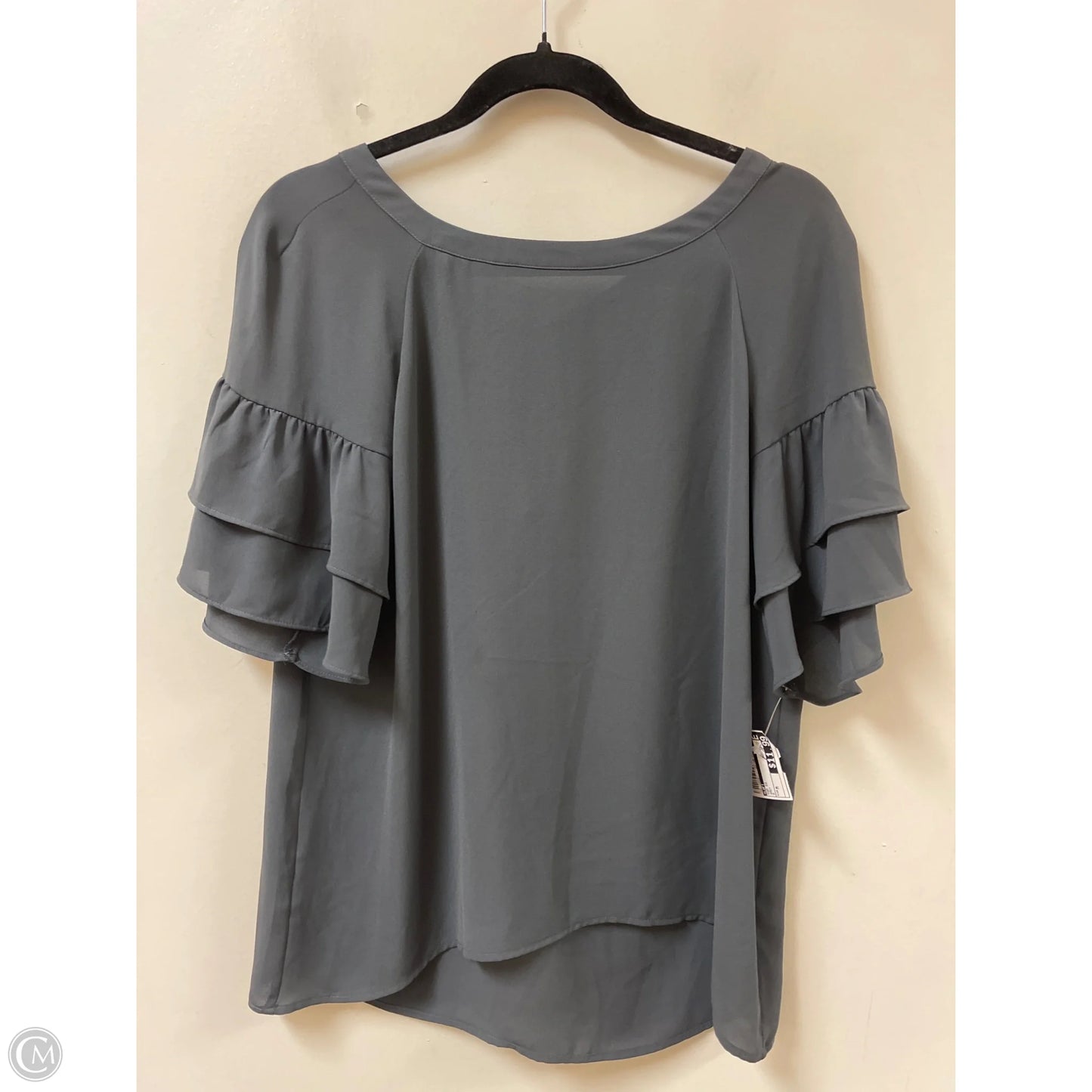 Top Short Sleeve By Loft In Grey, Size: M