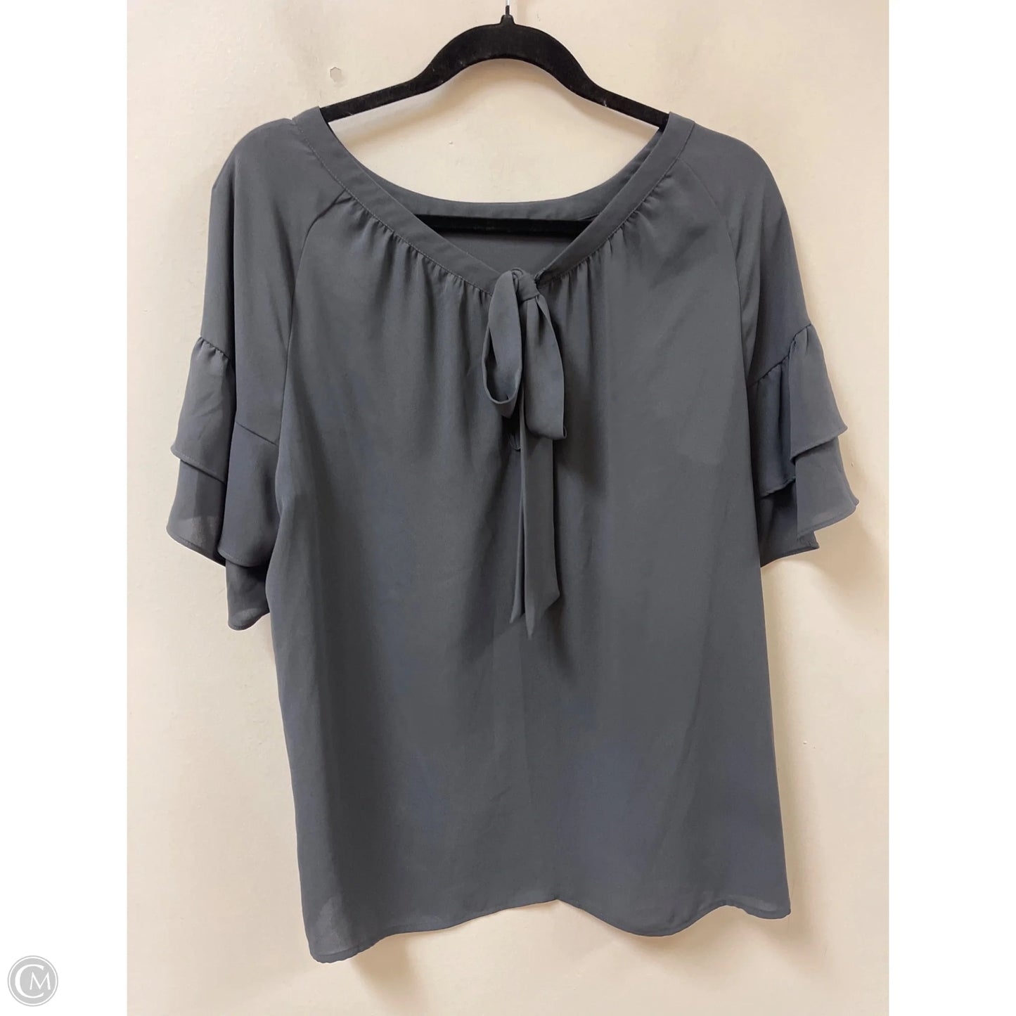 Top Short Sleeve By Loft In Grey, Size: M