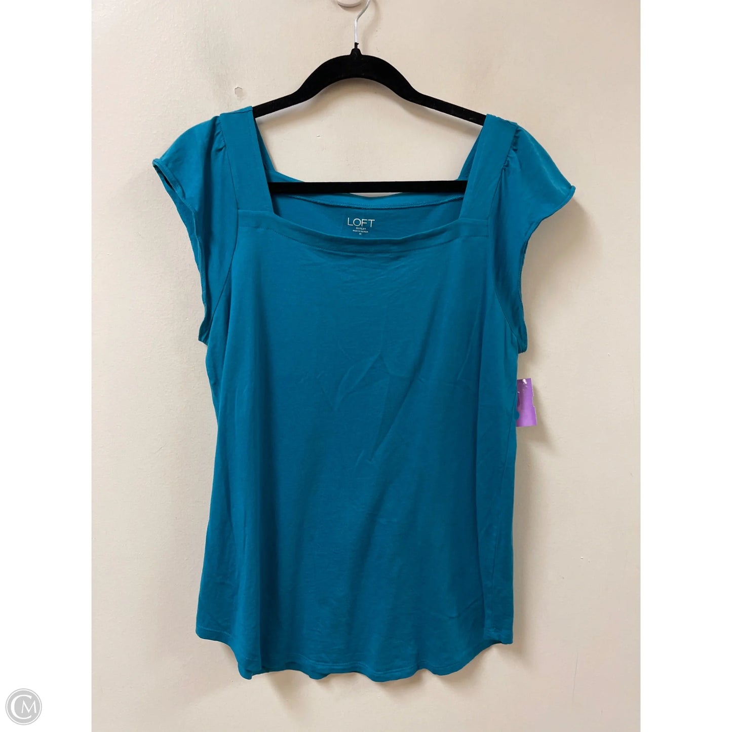 Top Short Sleeve By Loft In Teal, Size: M