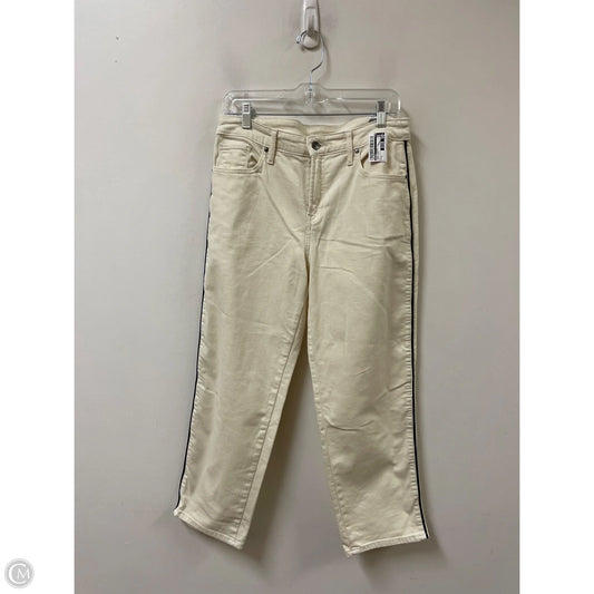Jeans Cropped By Chicos In Cream Denim, Size: 6