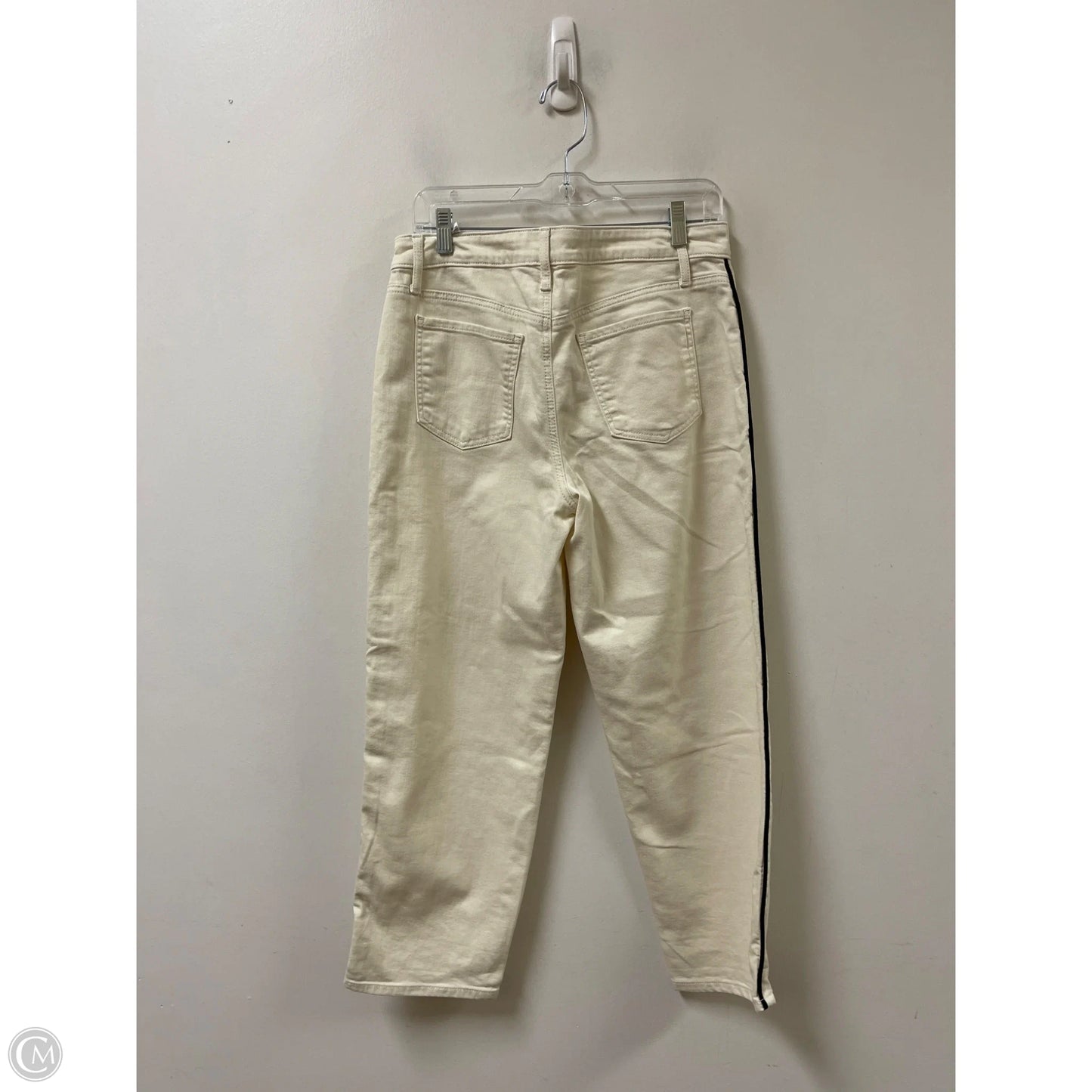 Jeans Cropped By Chicos In Cream Denim, Size: 6
