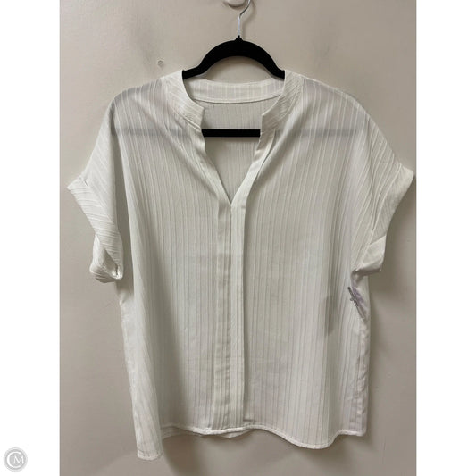 Top Short Sleeve By Shein In White, Size: L