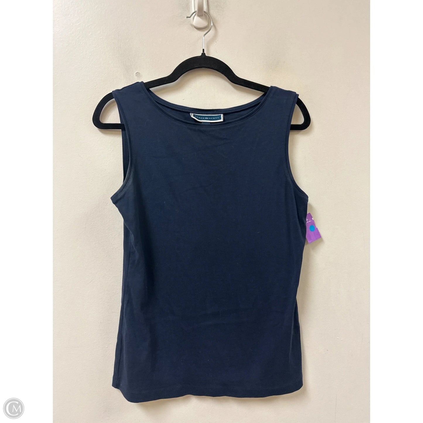 Top Sleeveless By Karen Scott In Navy, Size: M